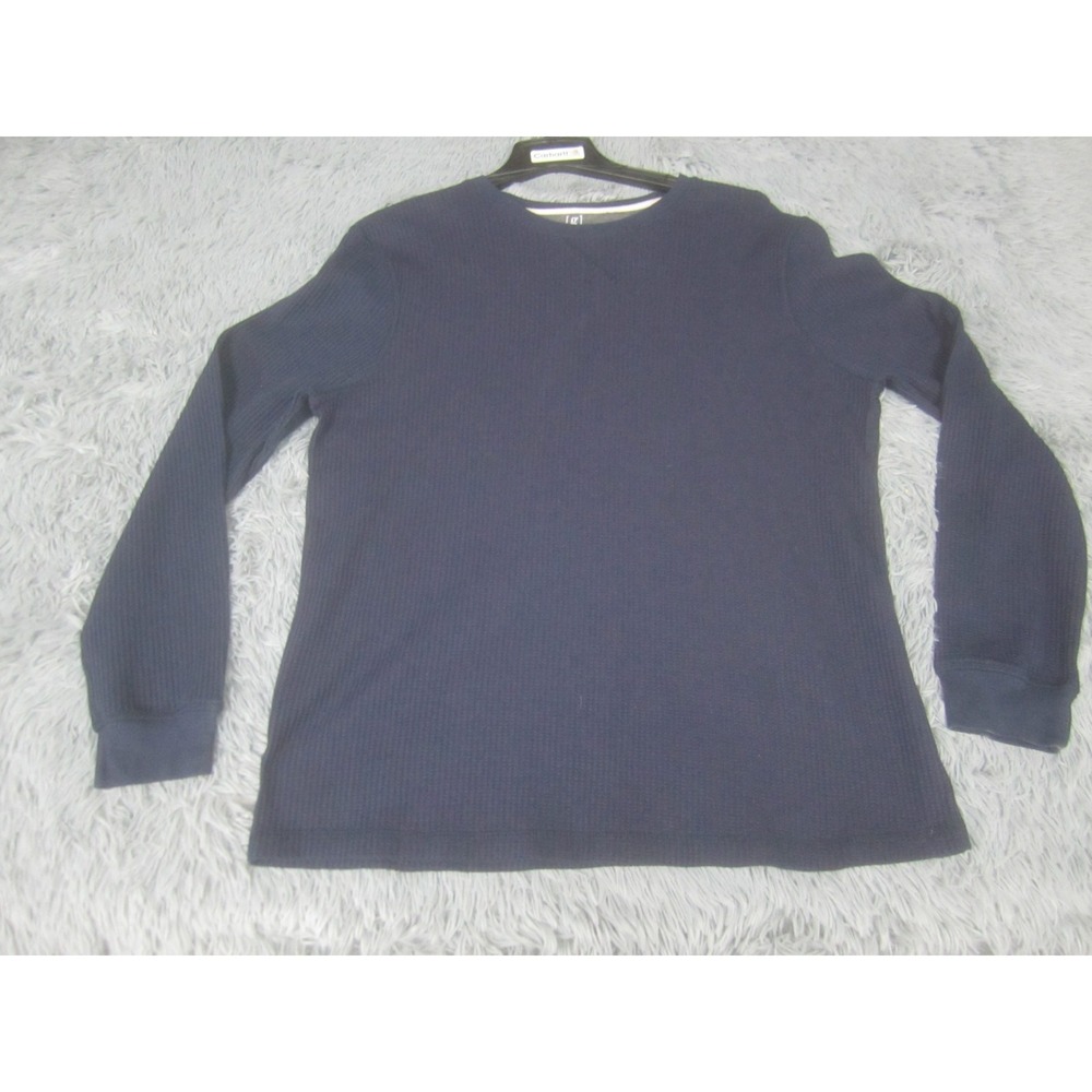George Shirt Mens XL Blue Long Sleeve Crew Neck Cotton Blend